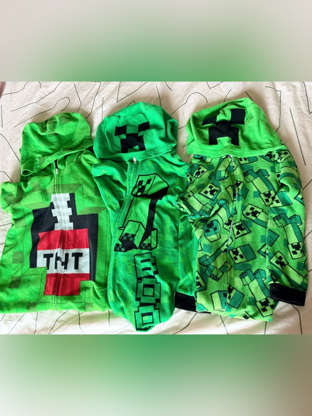 Minecraft fleece zip onesie bundle